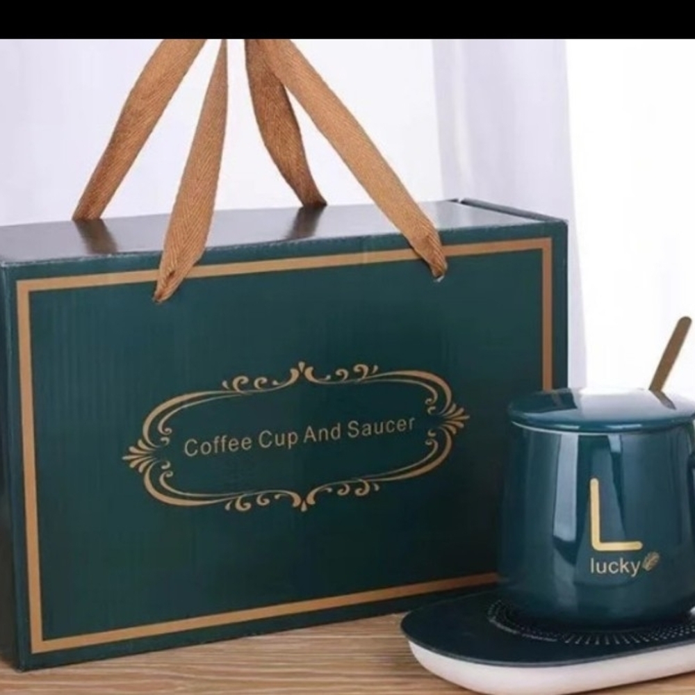 Lucky Coffee Cup and Warmer Saucer Set